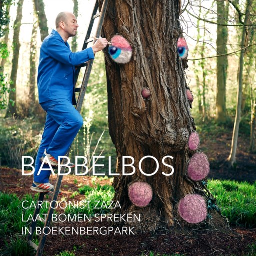Boekenbergpark wordt babbelbos dankzij tekenwerk van Zaza