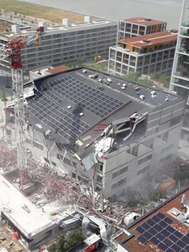 Instorting Antwerpse nieuwbouwschool: met belichting en kraanwerk gaat zoekactie naar vermisten ’s nachts verder