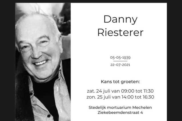 Voormalig Familie-acteur Danny Riesterer (82) overleden ...