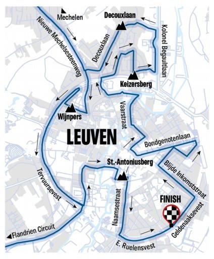 PARCOURS WK WIELRENNEN 2021. Van Antwerpen naar Leuven, met twéé lokale ronden en 42 hellingen: pittig!
