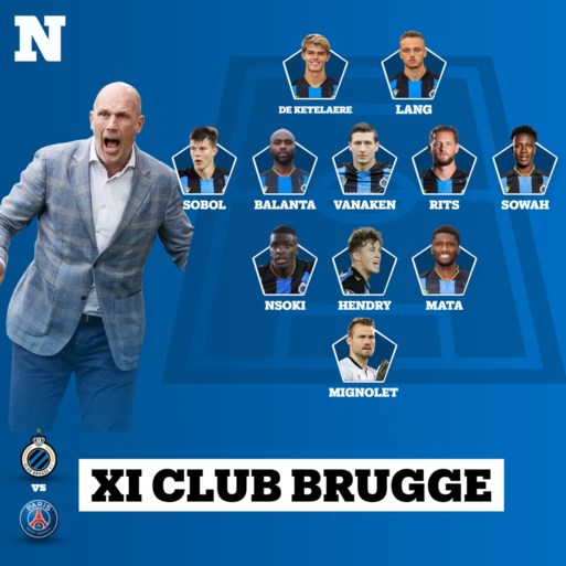 Club Brugge start zonder kapitein Ruud Vormer tegen PSG dat voor het eerst aantreedt met Messi, Neymar en Mbappé