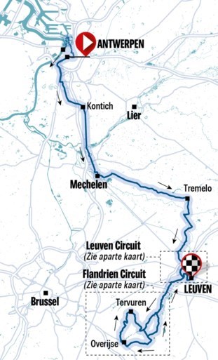 PARCOURS WK WIELRENNEN 2021. Van Antwerpen naar Leuven, met twéé lokale ronden en 42 hellingen: pittig!