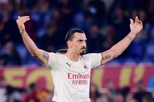 Zlatan Ibrahimovic bereikt alweer twee mijlpalen: tienkoppig AC Milan, met Alexis Saelemaekers, wint bij AS Roma
