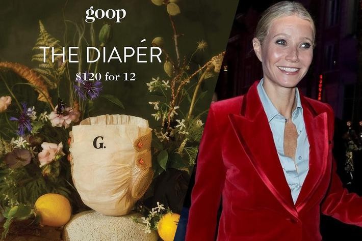 Gwyneth Paltrow (deliberately) draws attention with gem-encrusted pure wool disposable diaper