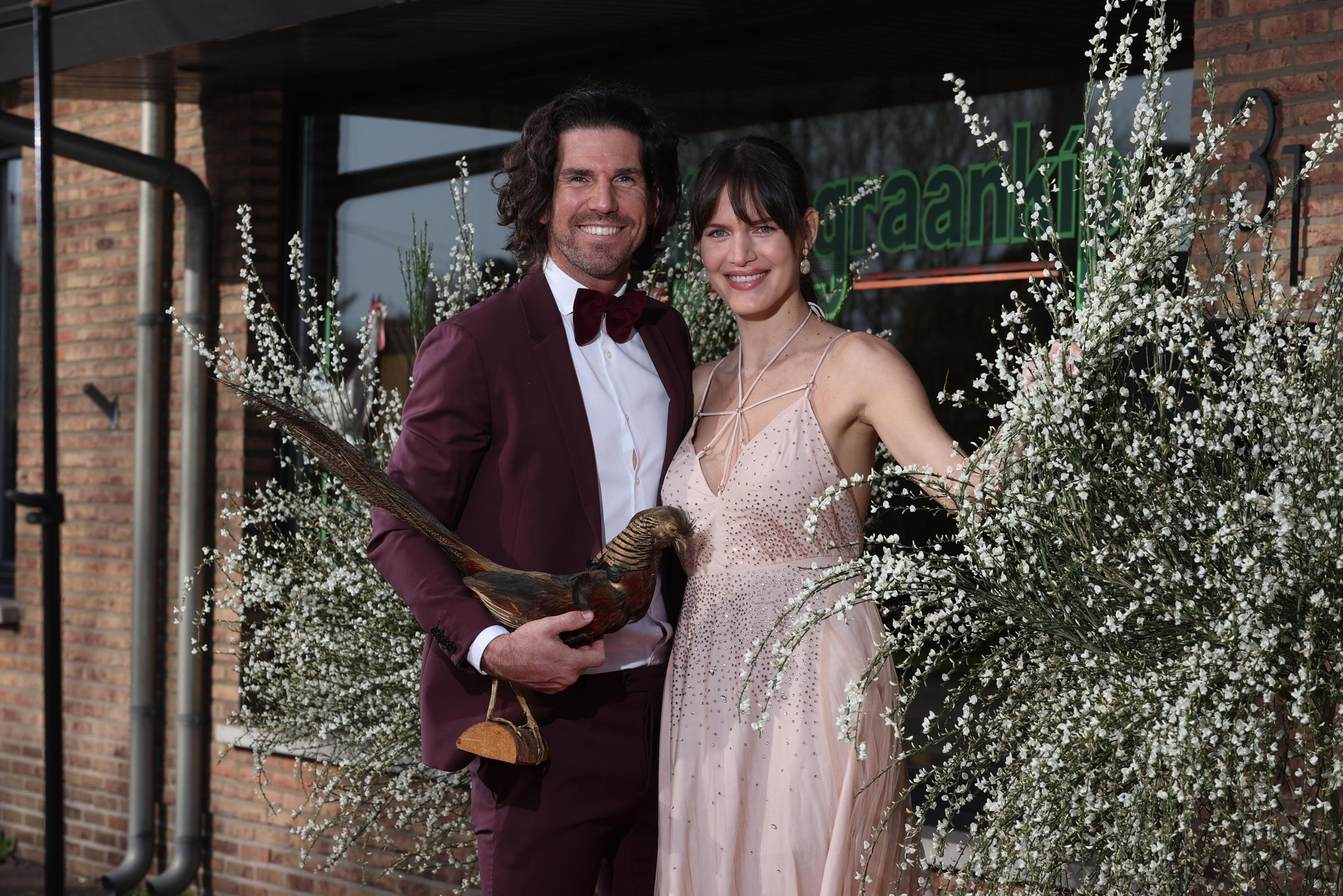 Fashion model Luc Mondelaers stands in Fine Grain Chicken in Heppen (Inland)