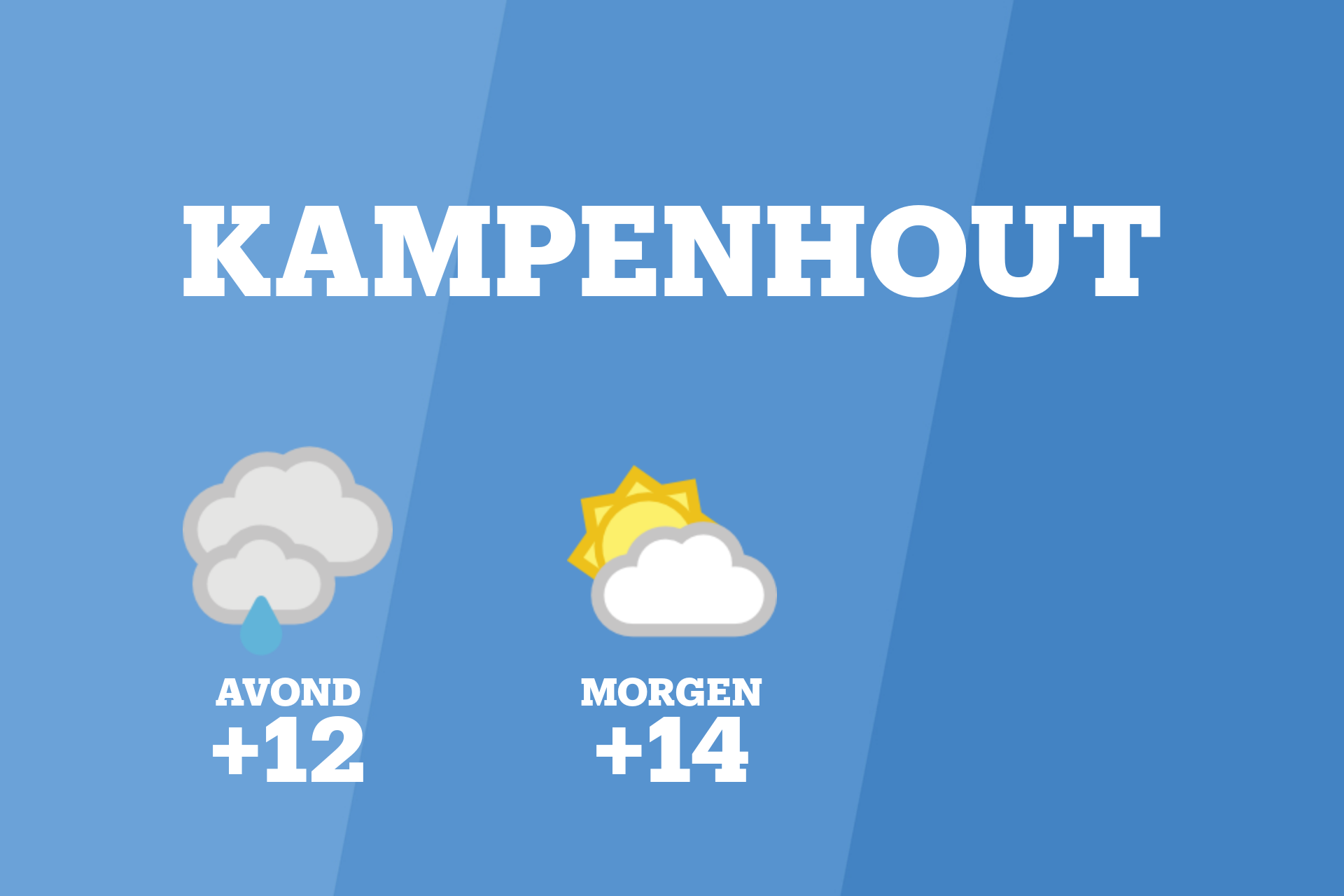 Kans op lichte regen en bewolking in Kampenhout vanavond