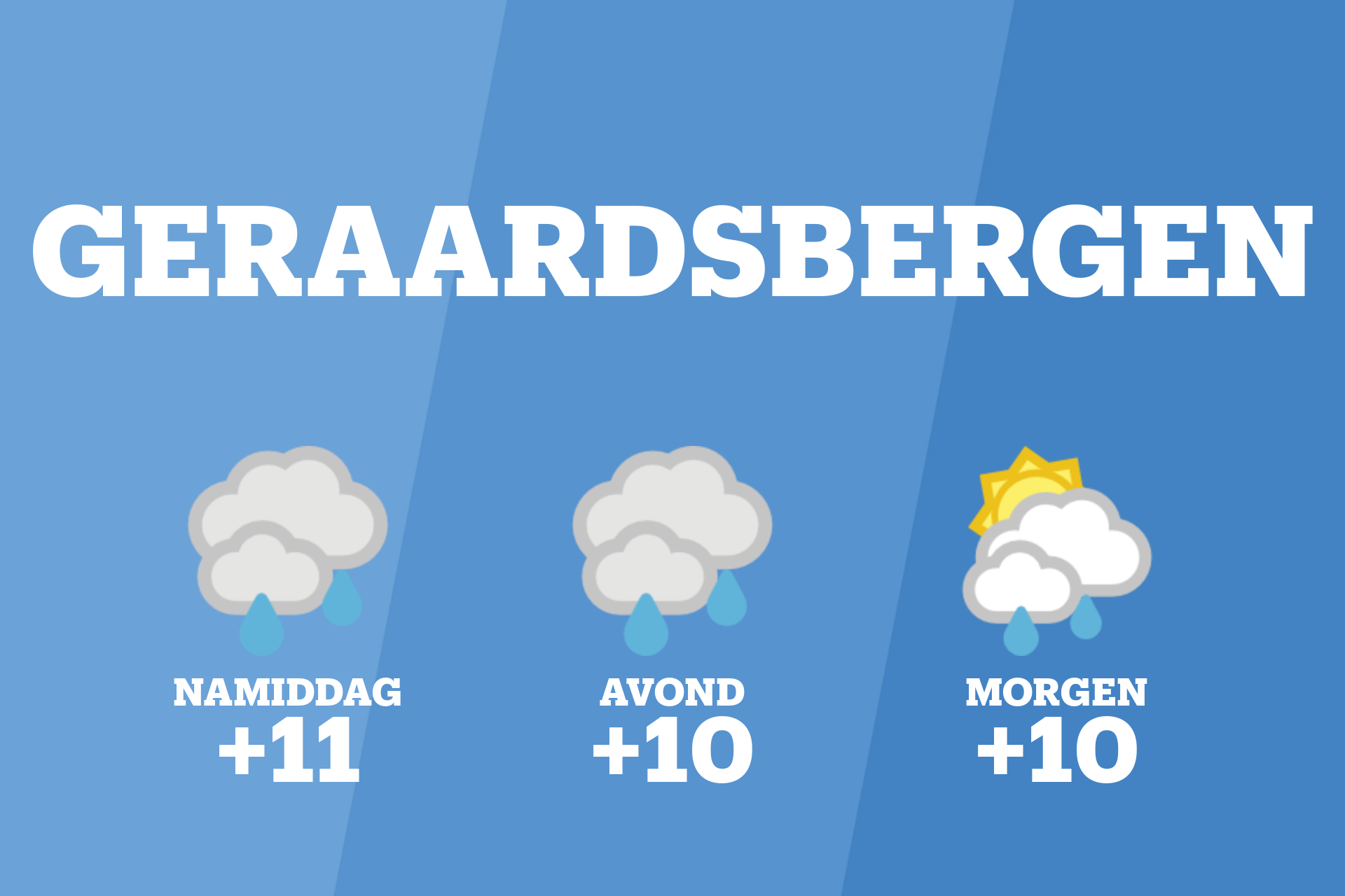 Vanmiddag zware neerslag en bewolking in Geraardsbergen