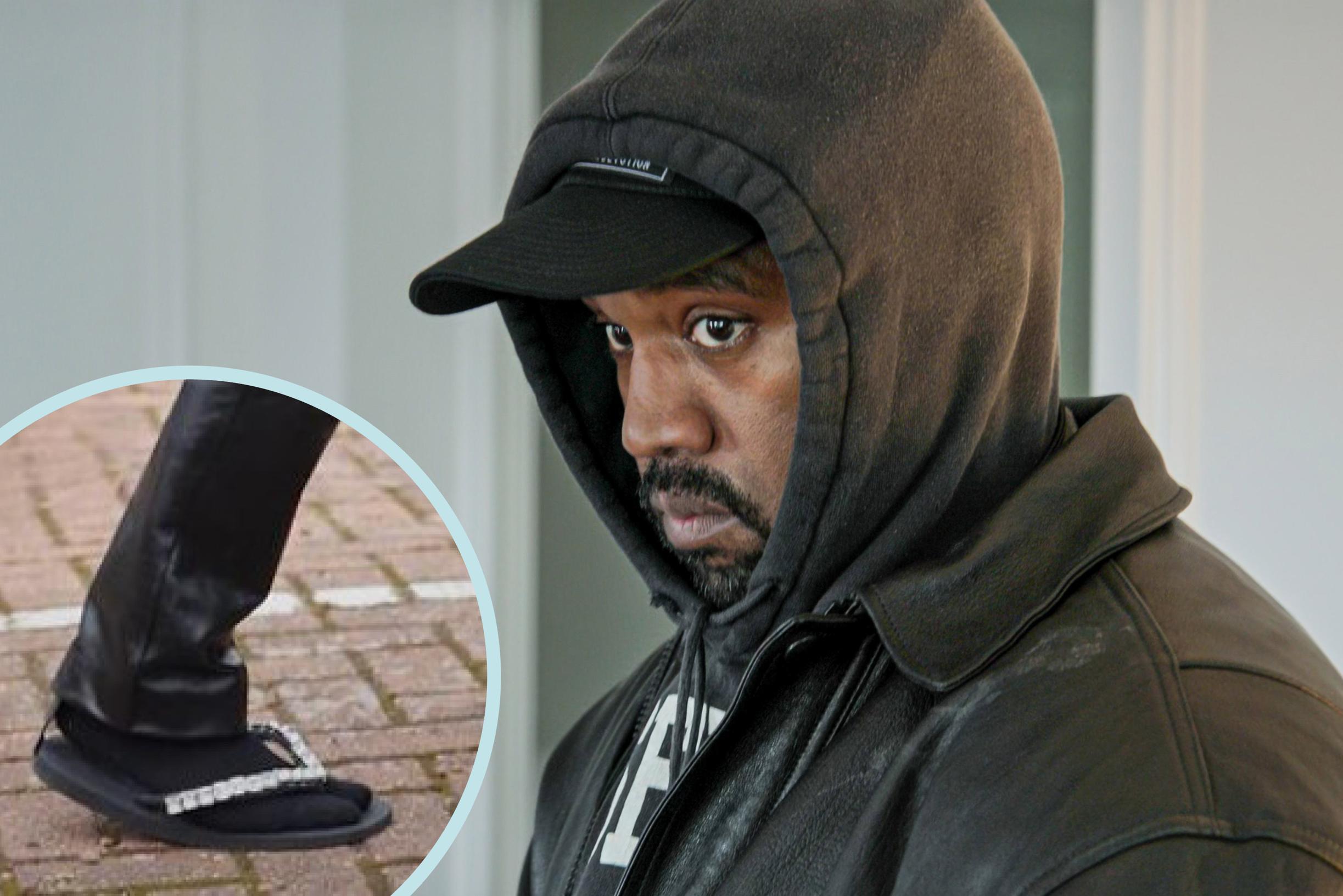 spiritueel of schipper Top of flop? Kanye West bezoekt modeshow in teenslippers met sokken | Het  Nieuwsblad Mobile