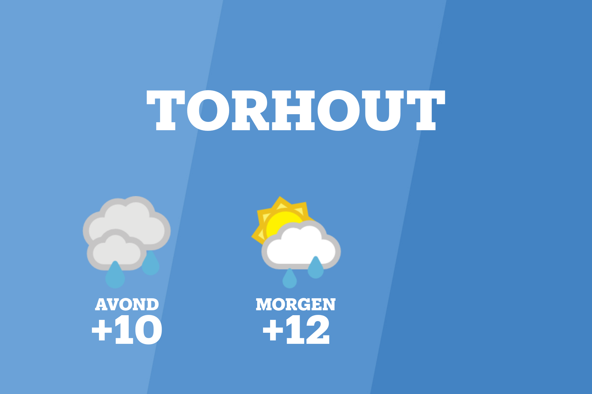 Vanavond kans op zware regen en bewolking in Torhout