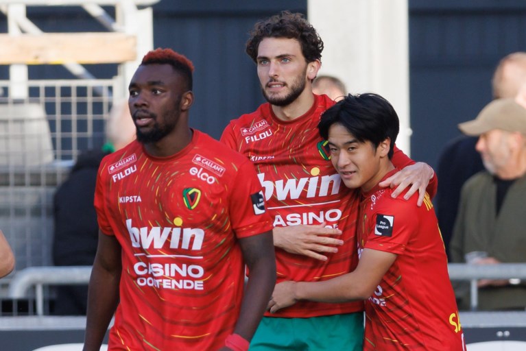 Racing Genk wint op het nippertje bij KV Oostende en legt druk bij leider Antwerp