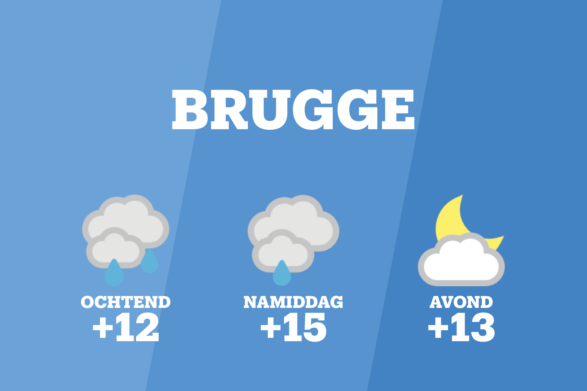 Zwaarbewolkt met zware regen in Brugge vanochtend