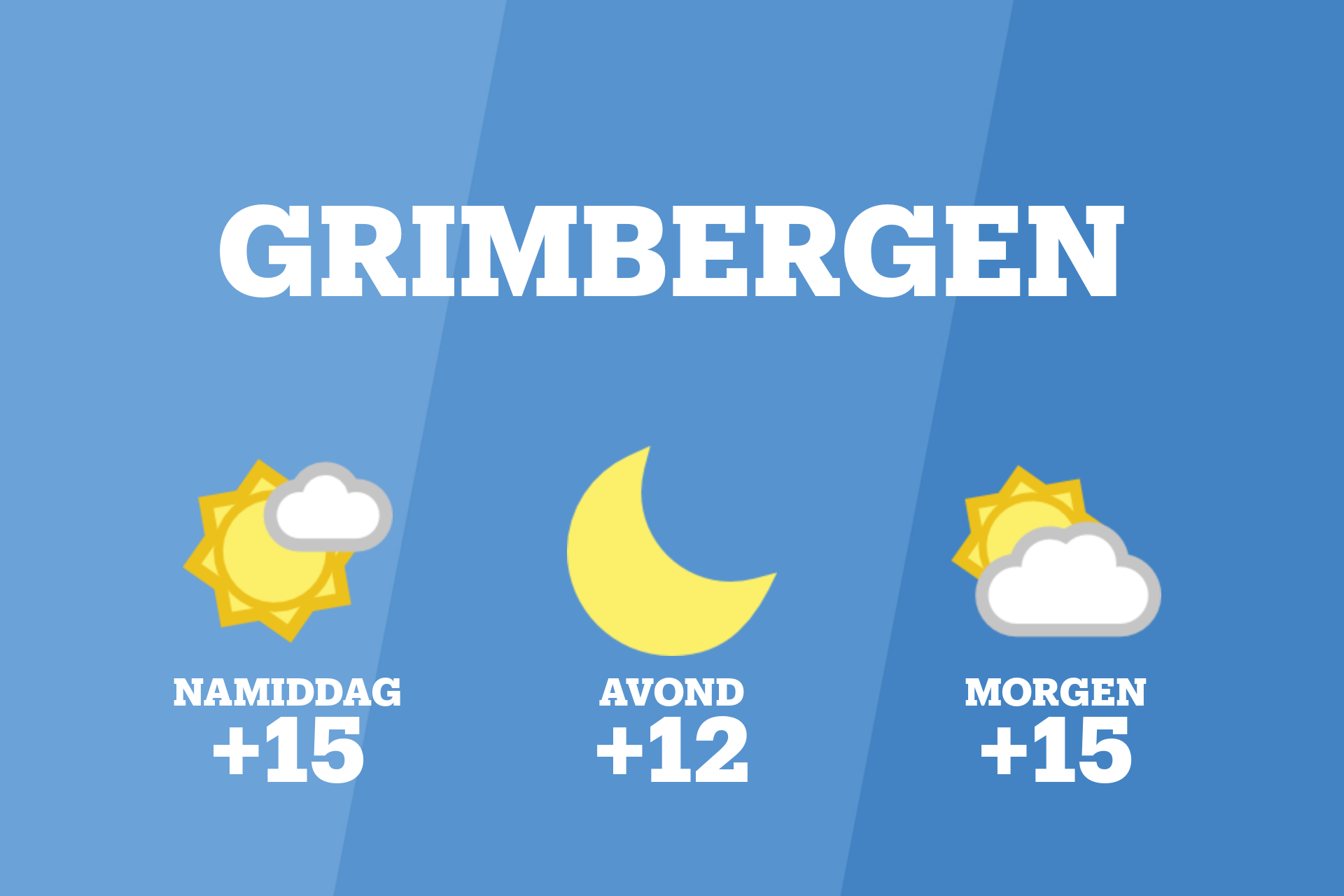 Een blauwe lucht met enkele wolkenvelden in Grimbergen vanmiddag