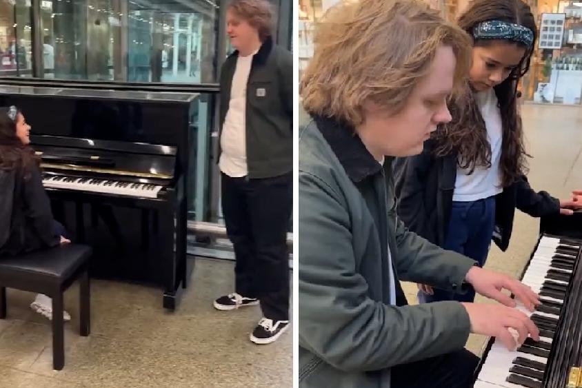 The piano is already occupied when Lewis Capaldi wants to play a song at the train station, but he has a nice gesture ready for the pianist