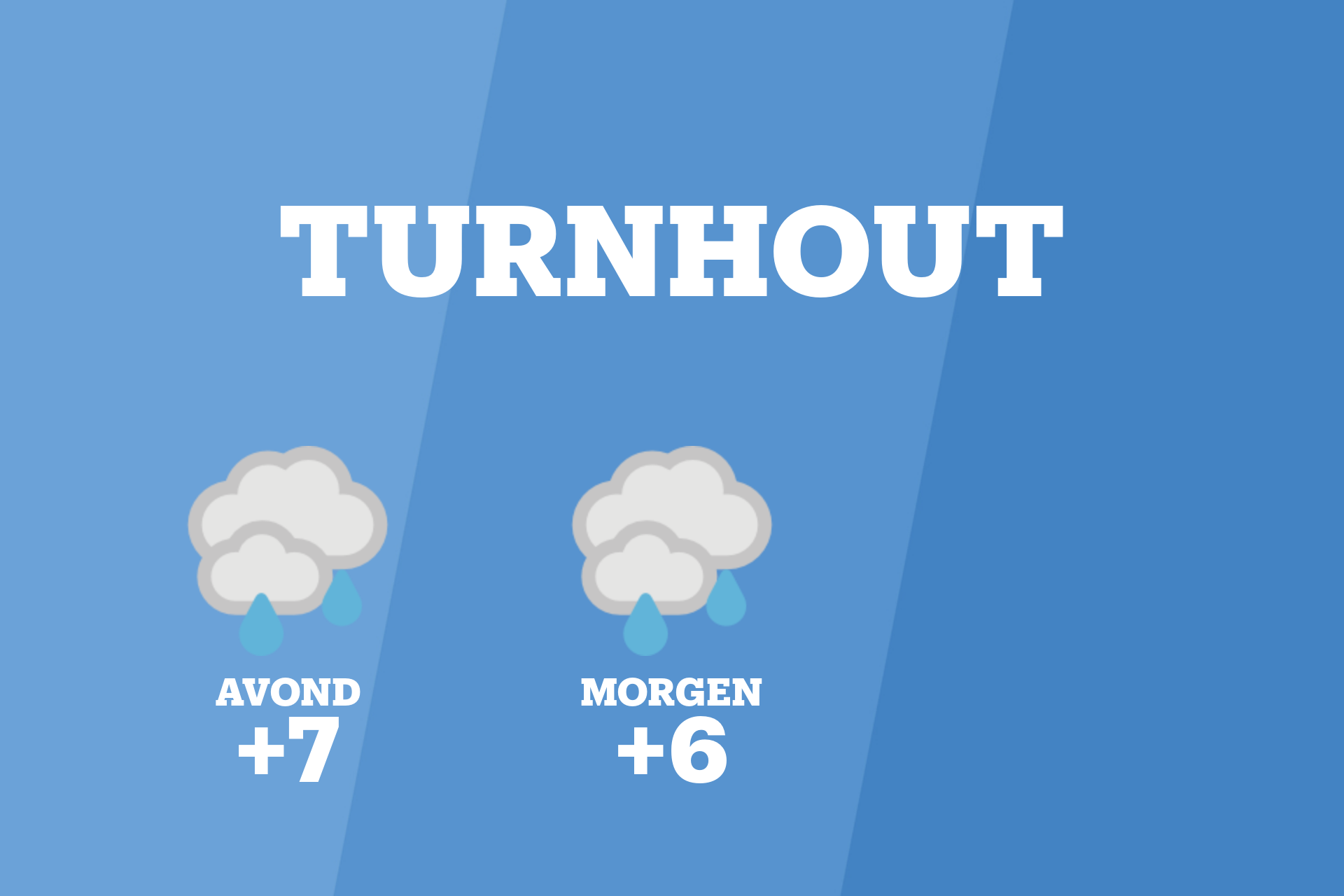 Zware regen en bewolking in Turnhout vanavond