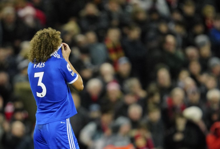 Du jamais vu: Wout Faes has a dramatic evening against Liverpool with two own goals in just eight minutes