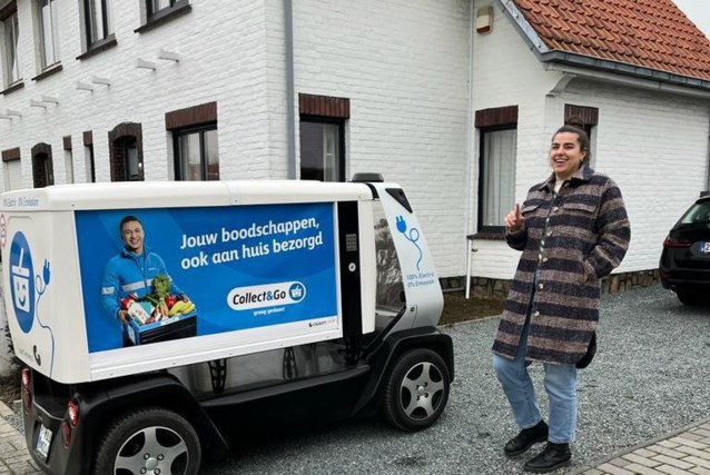 L’auto a guida autonoma di Colruyt consegna i primi generi alimentari a casa (Londerzeel)