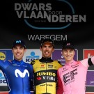 Het podium van Dwars door Vlaanderen met van links naar rechts: Oier Lazkano, Christophe Laporte en Neilson Powless.