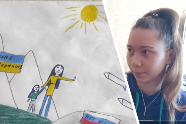Русскую женщину, написавшую критическую картину о войне, передали матери