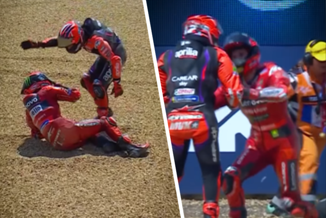 Combat dans le gravier : le champion du monde de MotoGP et son rival s’affrontent après un grave accident (et ce n’était pas le seul)