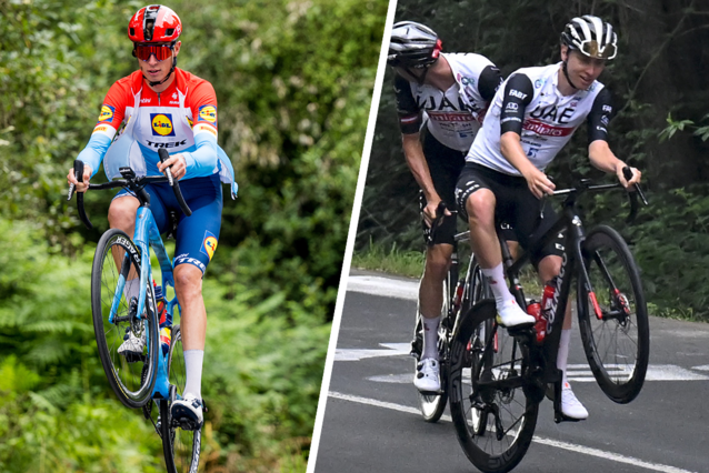 EN IMAGEN.  Tadej Pogacar y Alex Kirsch desempacan con ‘caballito’ en la subida final, otros ciclistas de élite también exploran la etapa inaugural del Tour en el País Vasco