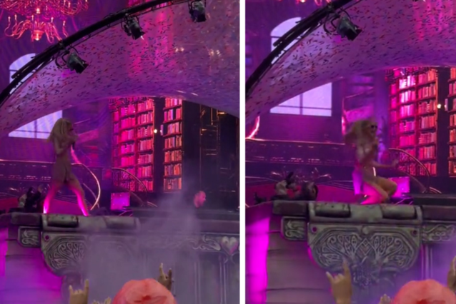 Zelfs Paris Hilton ontsnapt niet aan de regen op Tomorrowland: superster glijdt uit op podium - Het Nieuwsblad