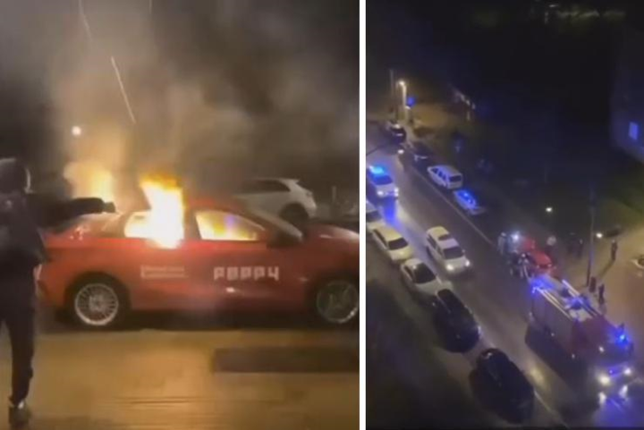 Jongeren steken auto met vuurwerk in brand in Brussel en lachen toesnellende politie uit