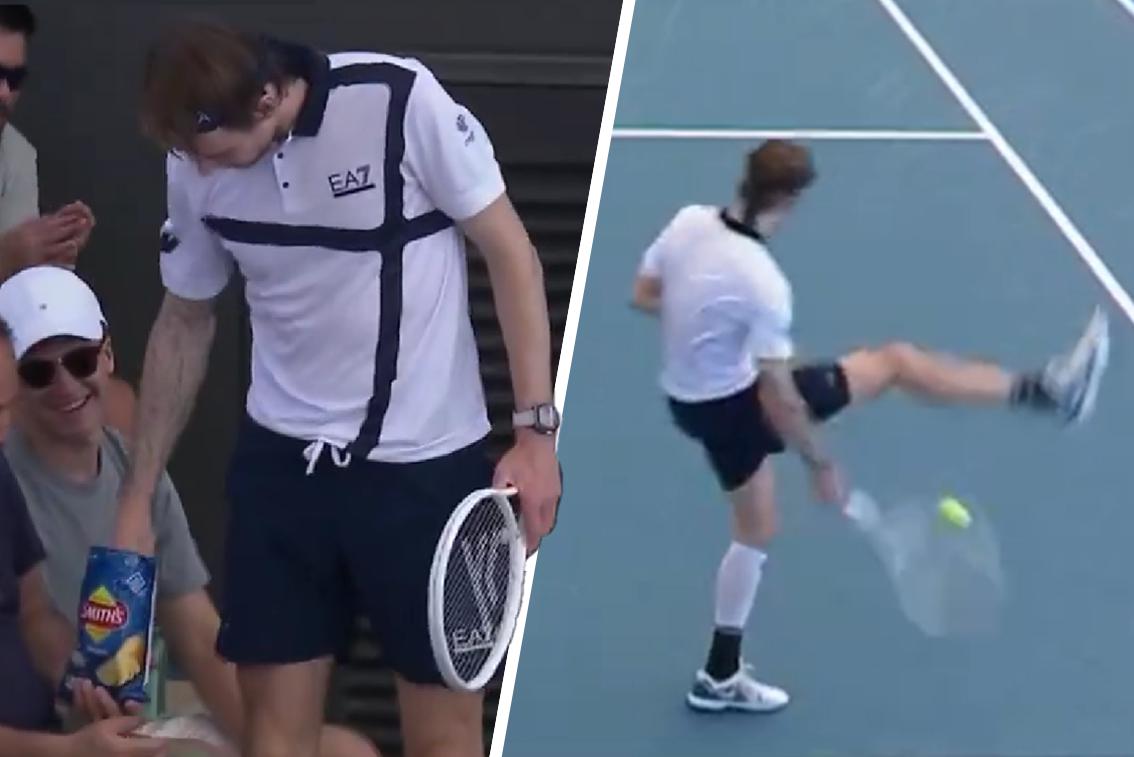 VIDEO. Ongezien: tennisser Alexander Bublik eet chips van toeschouwer en  maakt tegenstander belachelijk met bizar punt | Het Nieuwsblad Mobile