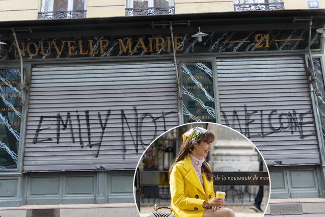 Furious French Residents Spray Angry Texts On Shutters at Emily in Paris Filming Locations