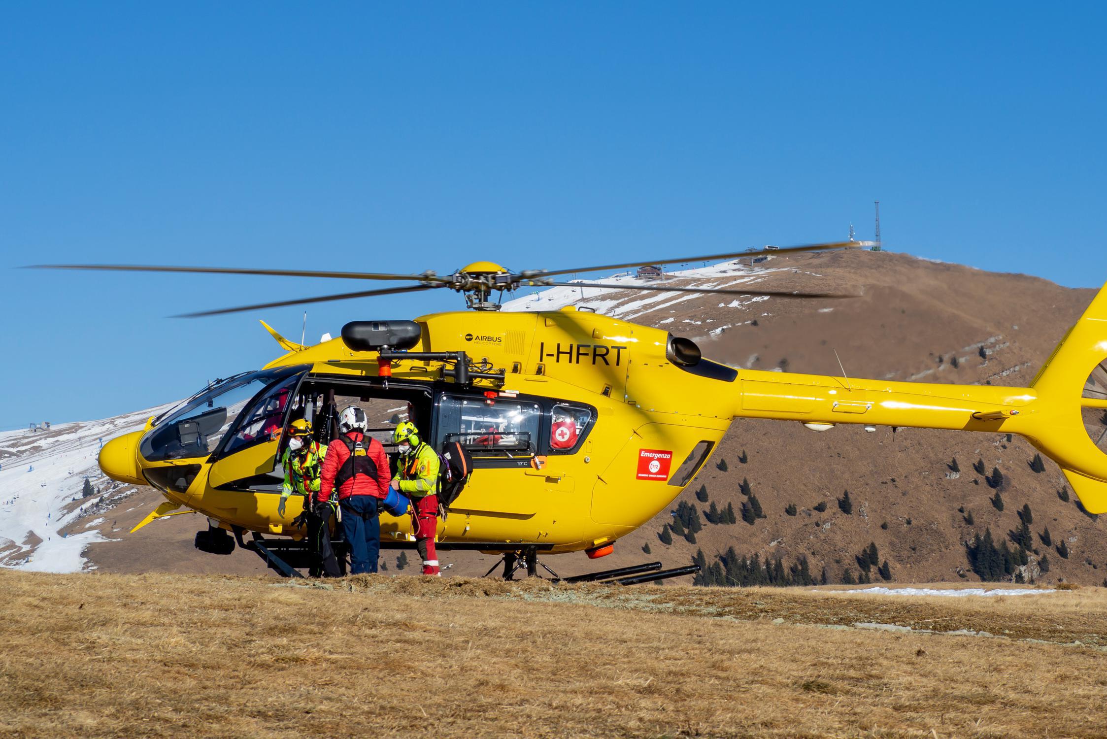 Helicopter accident on the Monte Rosa mountain range in Italy