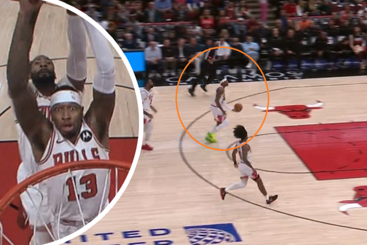 VIDEO. Wat was hier exact het plan? NBA-sterren van de Chicago Bulls gaan viraal met ongeziene blunder