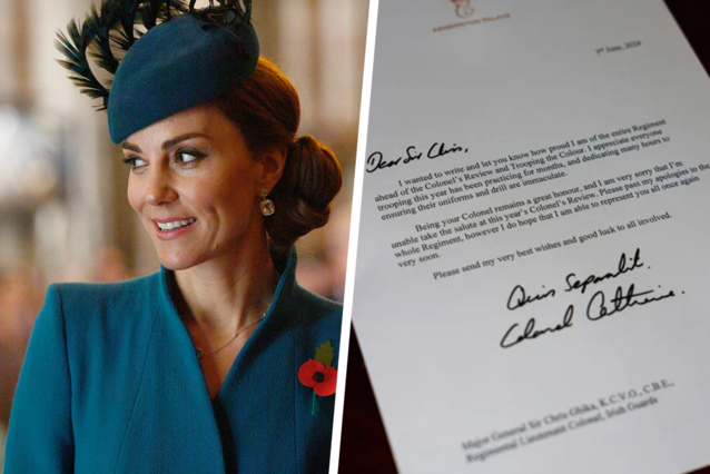 Kate Middleton writes transferring letter to British troops: “I am sorry I can not say goodbye”