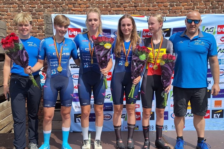 Lore Willems wint met GMS Cycling Team Glabbeek Belgische titel ploegentijdrijden: “Misschien het ideale afscheid aan de sport”