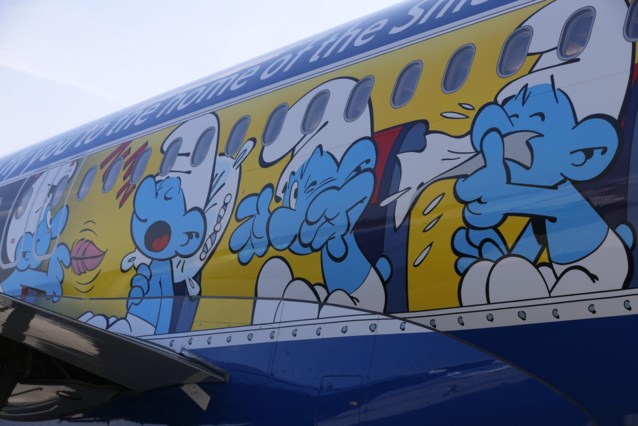 Brussels Airlines chooses Atomium, shrimp fishermen, poppies, Lucky Luke or cycling on a newly painted plane