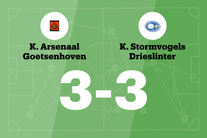 Goetsenhoven en Drieslinter B eindigt op 3-3