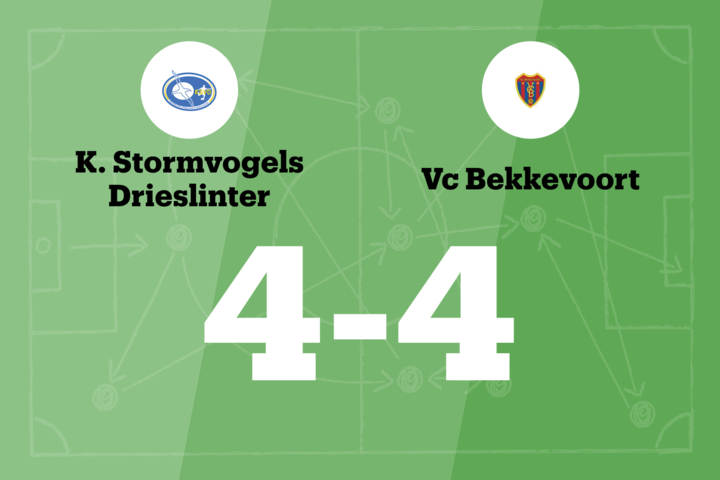 Drieslinter B sleept gelijkspel uit de brand in de thuiswedstrijd tegen Bekkevoort