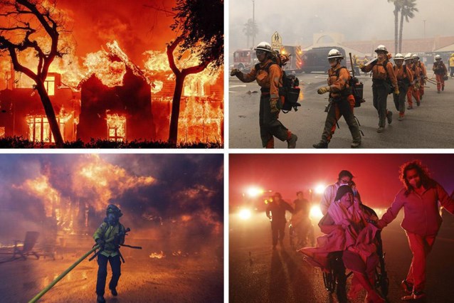 Two dead, scores injured and tens of thousands evacuated: massive wildfires sweep through LA