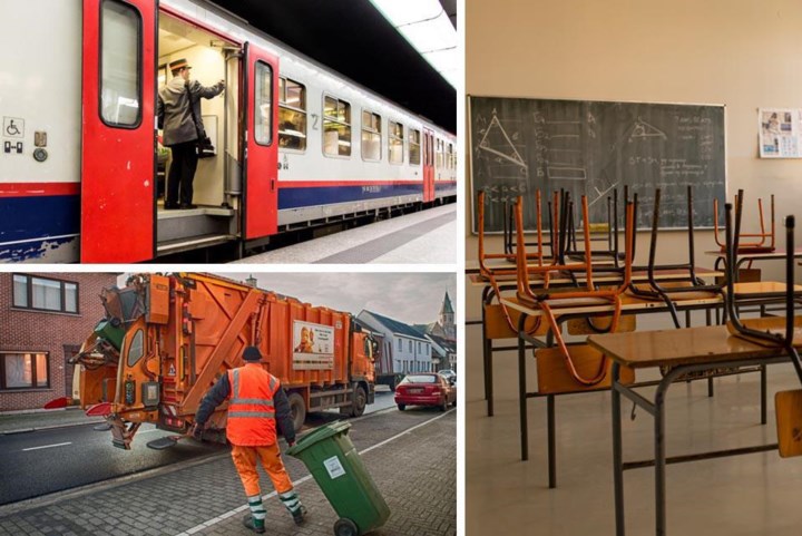 Zullen er bussen en treinen rijden? Gaan crèches open? En wat met de scholen? Hier wordt maandag (niet) gestaakt