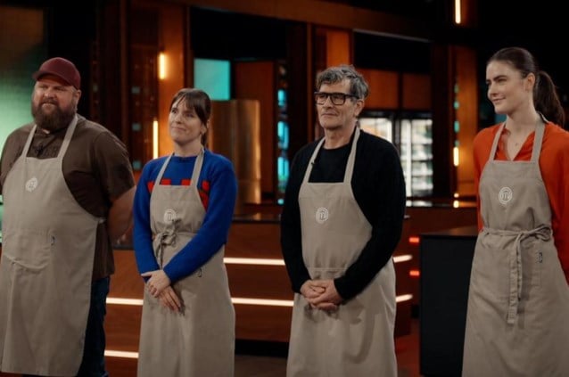 然后他们是三个:这些是“名人Masterchef Flanders”的决赛选手 然后他们是三个:这些是“名人Masterchef Flanders”的决赛选手