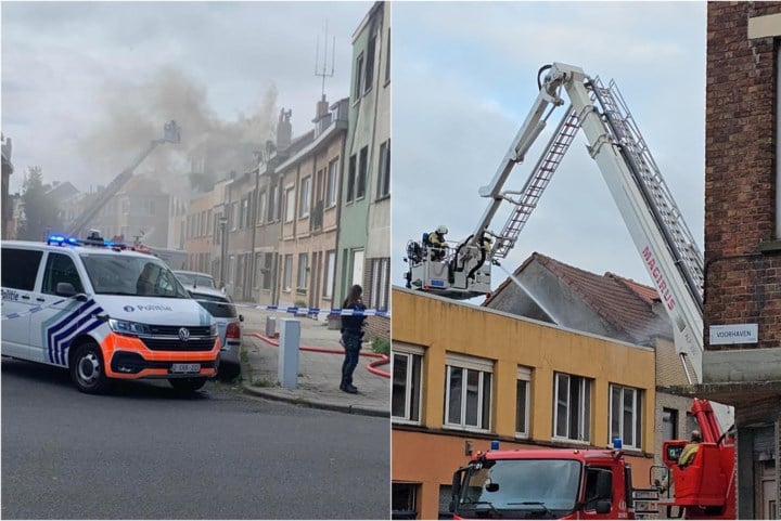 Volledige straat gehuld in rook door complexe brand in leegstaand pand
