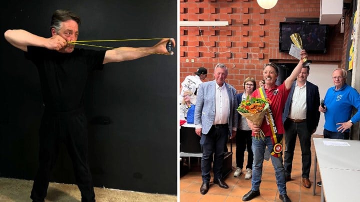 Schellenaar schiet raak op Belgisch kampioenschap katapultschieten: “Ik wist ook niet dat het een sport was”