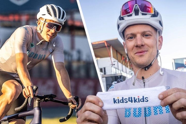 Elias fietst 180 rondjes op Circuit Zolder, goed voor bijna 10.000 euro voor Kids4Kids