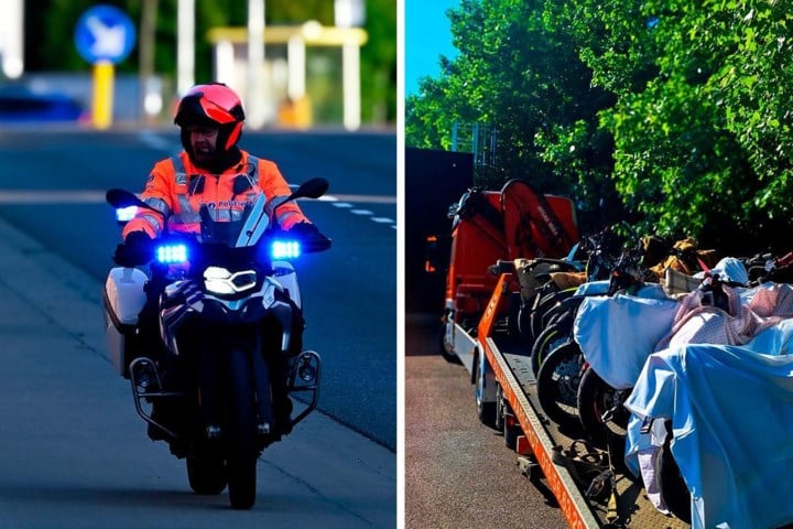Politie doet controle naar opgevoerde bromfietsen en neemt 18 stuks in beslag
