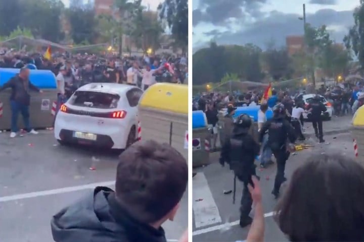 Auto rijdt in op voetbalfans in Spanje, net voor kampioenenmatch van Barcelona: meer dan 10 gewonden