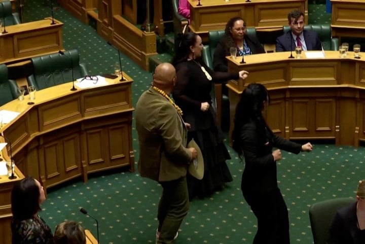 Nieuw-Zeelandse parlementsleden die haka uitvoerden, drie weken geschorst