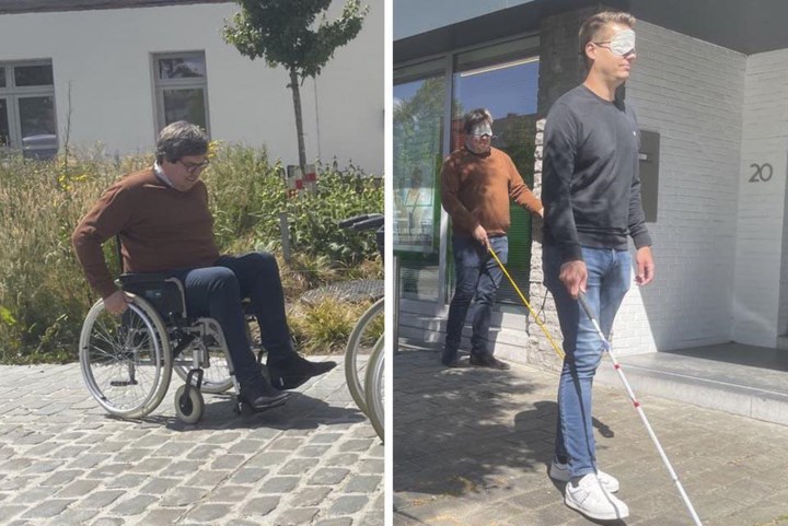 Schepen An is rolstoelgebruiker en neemt haar collega’s mee op een inleefsessie rond toegankelijkheid: “Het dringt beter door als ze zelf ervaren wat een beperking is”