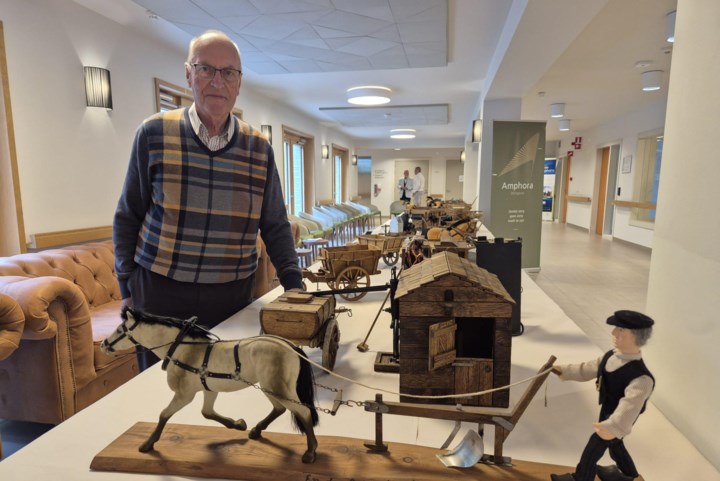 George (88) etaleert handgemaakte miniatuur landbouwmachines in woonzorgcentrum