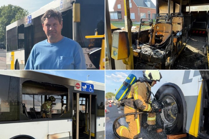 Lijnbus vat twee keer vuur: “Plots sloegen vlammen naar buiten”