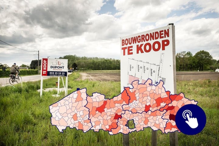 KAART. Zoveel bouwpercelen in jouw gemeente kunnen nog dienen om de woningnood in de toekomst te verhelpen